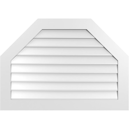 Ekena Millwork Octagonal Top Surface Mount PVC Gable Vent w/ 3-1/2"W x 1"P Standard Frame, 42"W x 30"H GVPOT42X3001SN